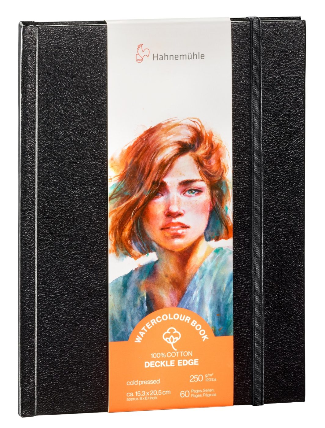 Hahnemühle Watercolor Book Deckle Edge, Cold Pressed, 15.3 x 20.5 cm, 250gsm, Portrait