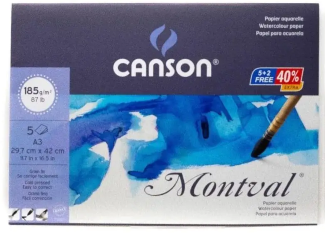 Canson Watercolour Paper,Cold Pressed, 300gsm, 17.5 X 17.5cm, Square
