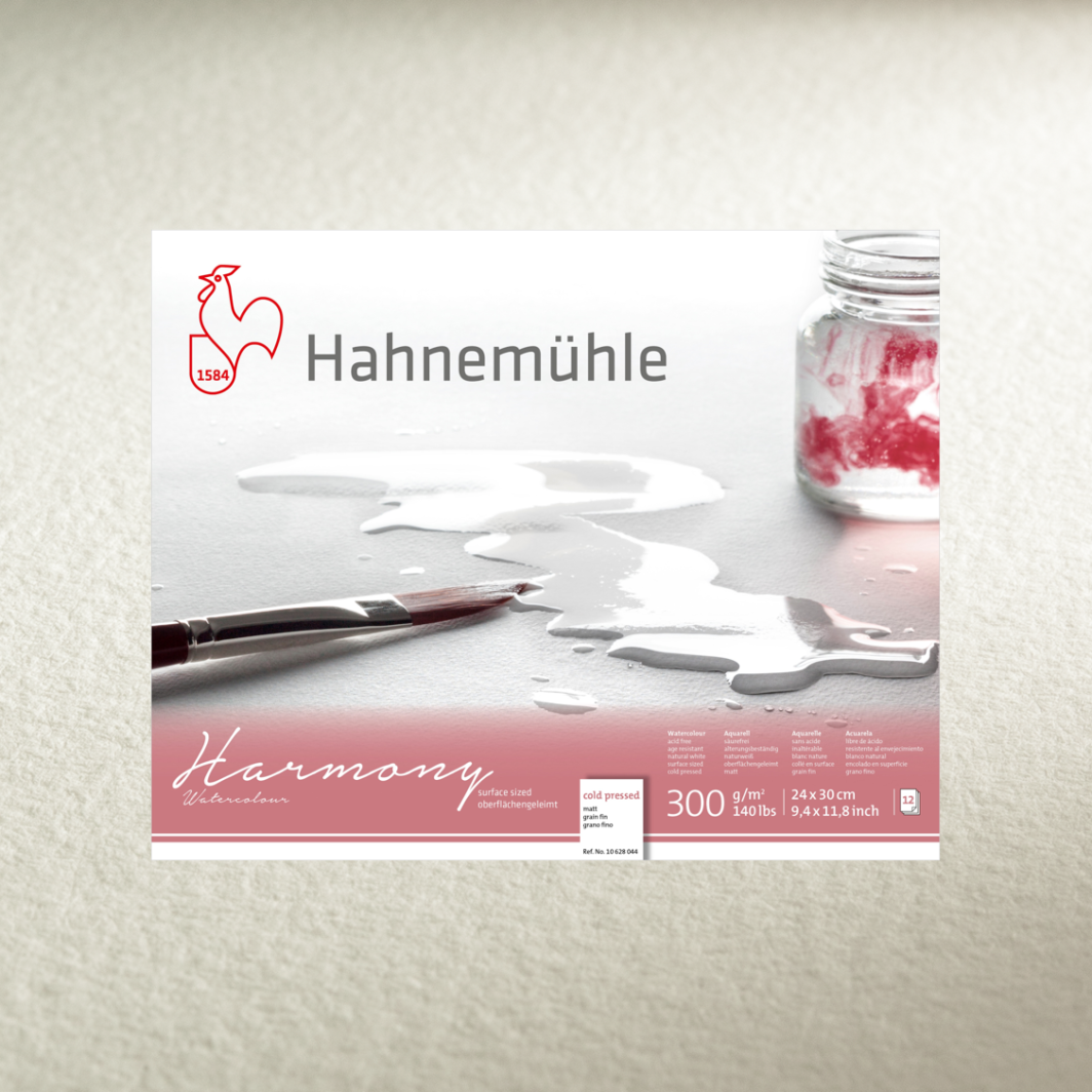 Hahnemuhle Harmony Watercolour, Cold Pressed, 300GSM, A3,Spiral Bound, (29.7X 42Cm)