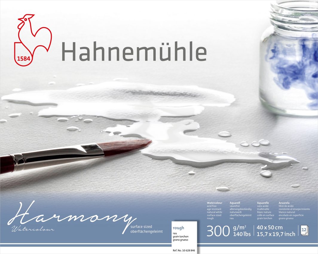 Hahnemühle Harmony Watercolour Paper Block, Cellulose, Rough, 300gsm, 40X 50 cm