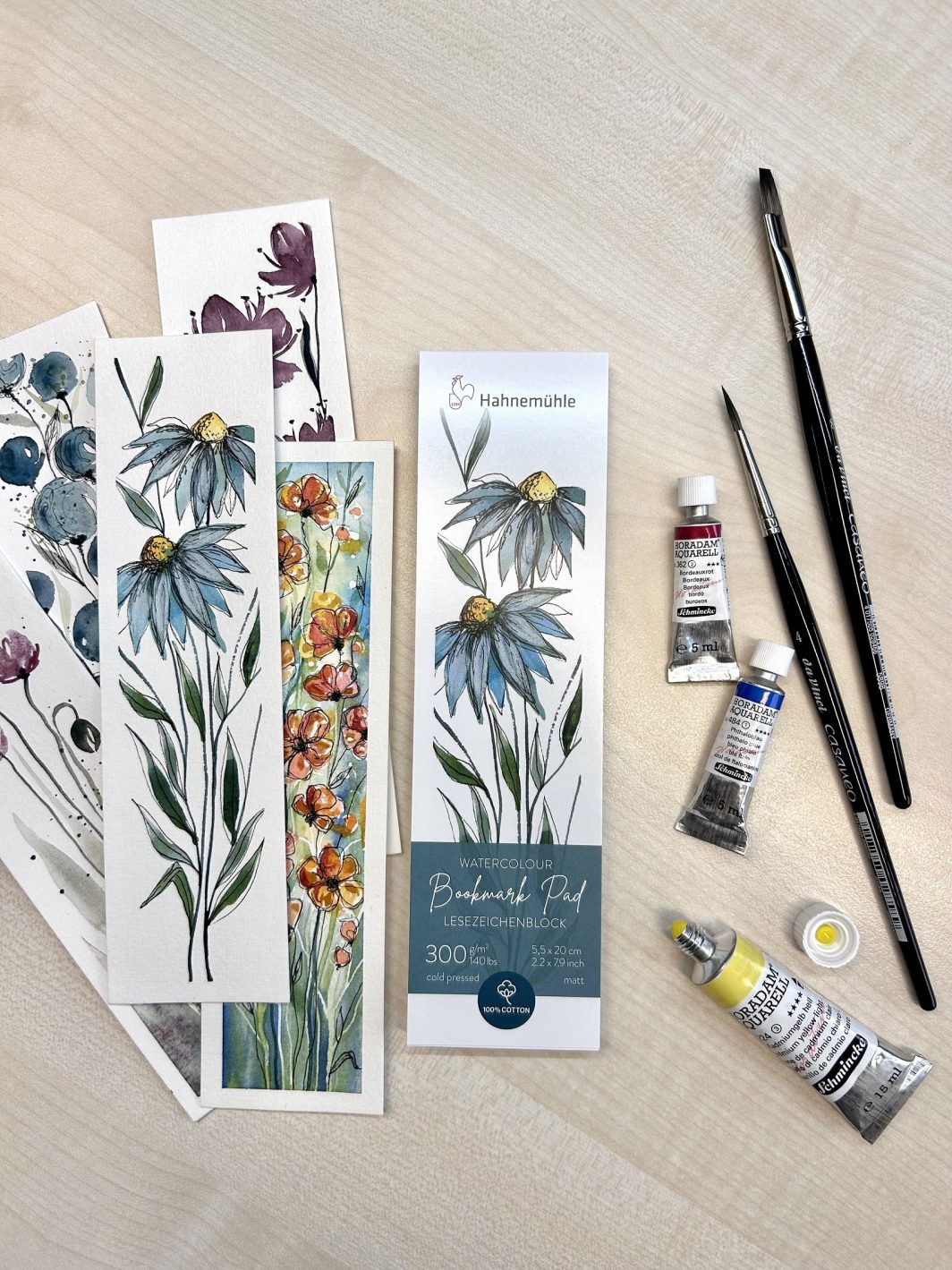 Hahnemühle Bookmark Pad, Cold Pressed, 300gsm, 100% Cotton, 5.5 X 20 cm - Image 3