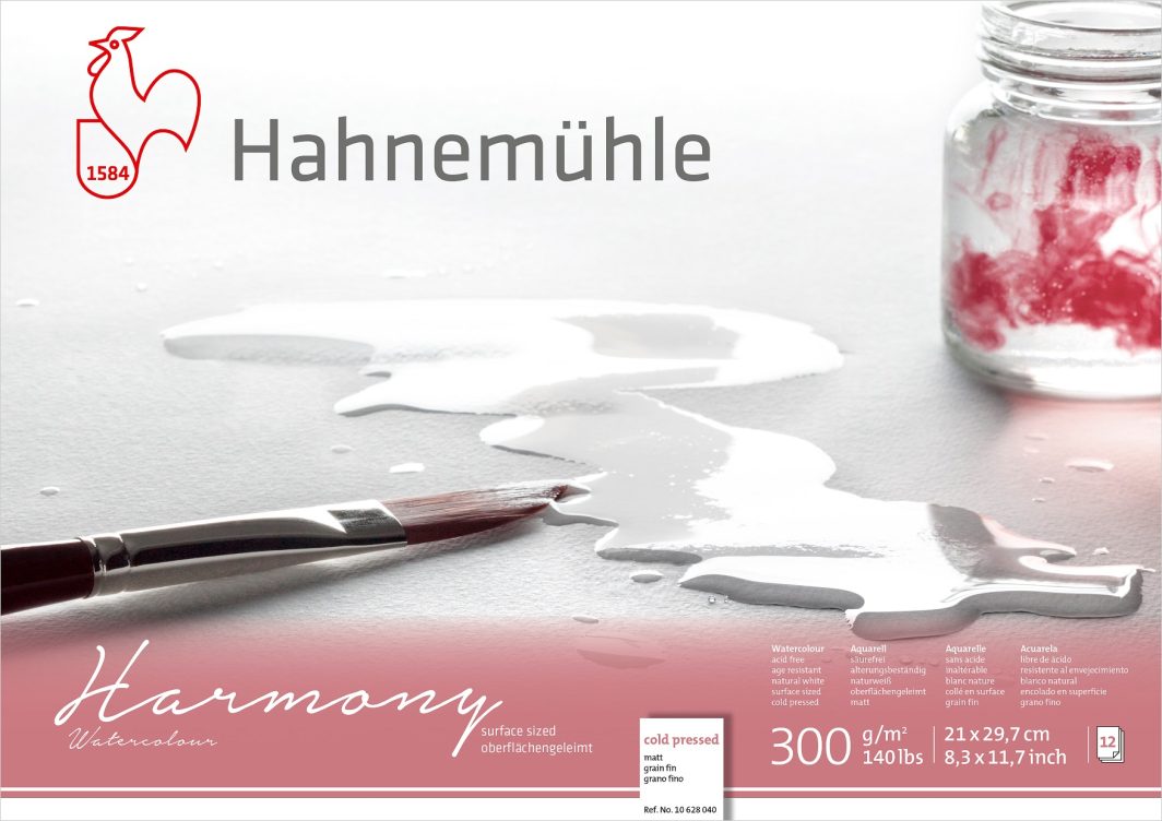 Hahnemühle Harmony Watercolour Paper Block Cellulose , Cold Pressed, 300gsm, A4
