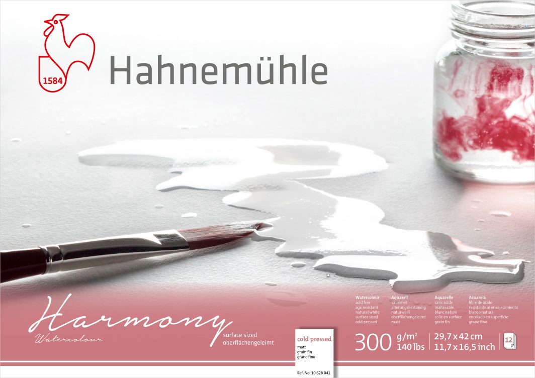 Hahnemühle Harmony Watercolour Paper Block Cellulose , Cold Pressed, 300gsm, A3