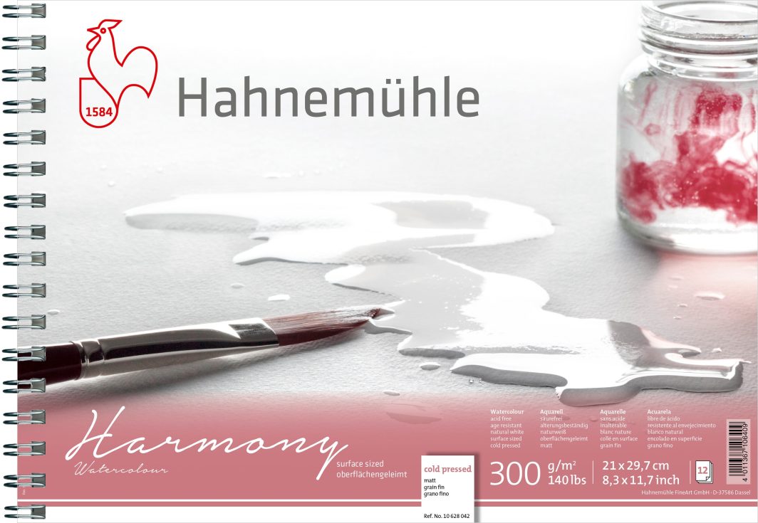 Hahnemühle Harmony Watercolour Pad, Cellulose, Cold Pressed, 300gsm, A4