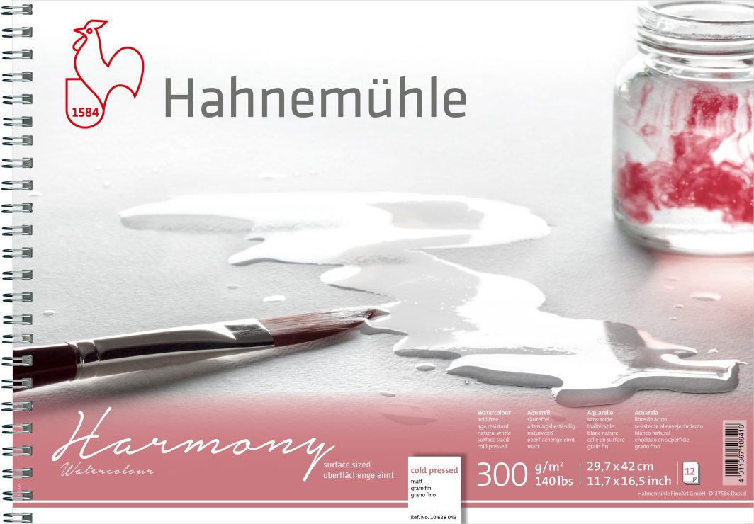 Hahnemühle Harmony Watercolour Pad, Cellulose, Cold Pressed, 300gsm, A3
