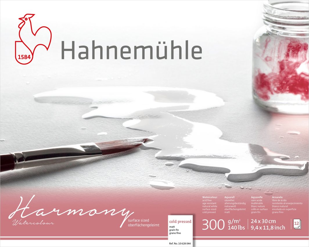 Hahnemühle Harmony Watercolour Paper Block Cellulose, Cold Pressed, 300gsm, 24X 30 cm
