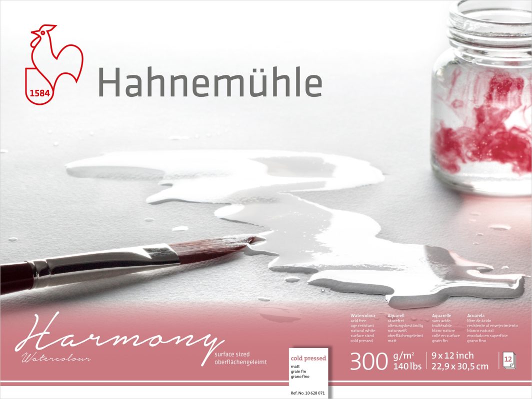 Hahnemühle Harmony Watercolour Block, Cellulose, Cold Pressed, 300gsm, 9"X 12"