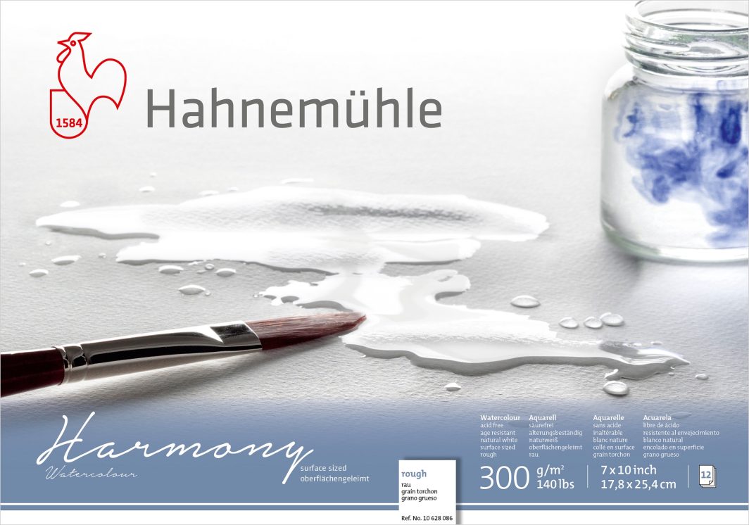 Hahnemühle Harmony Watercolour Block, Cellulose, Rough, 300gsm, 7"X 10"