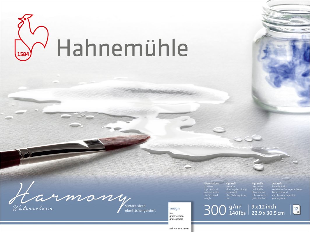 Hahnemühle Harmony Watercolour Paper Block, Cellulose, Rough, 300gsm, 9″X 12″