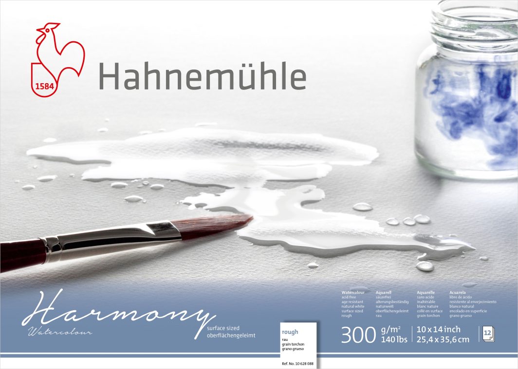 Hahnemühle Harmony Watercolour Paper Block, Cellulose, Rough, 300gsm, 10"X 14"