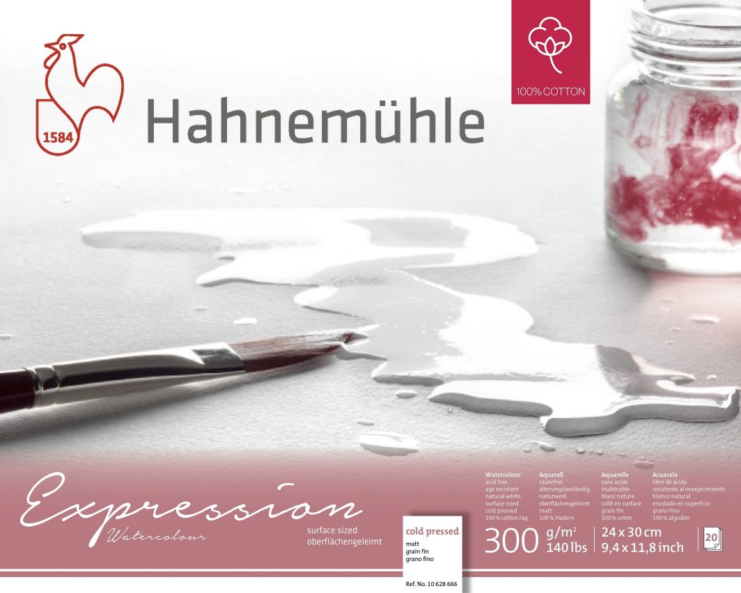 Hahnemühle Expression Watercolour Block, 300gsm, Cold Pressed, Size 24 x 30 cm