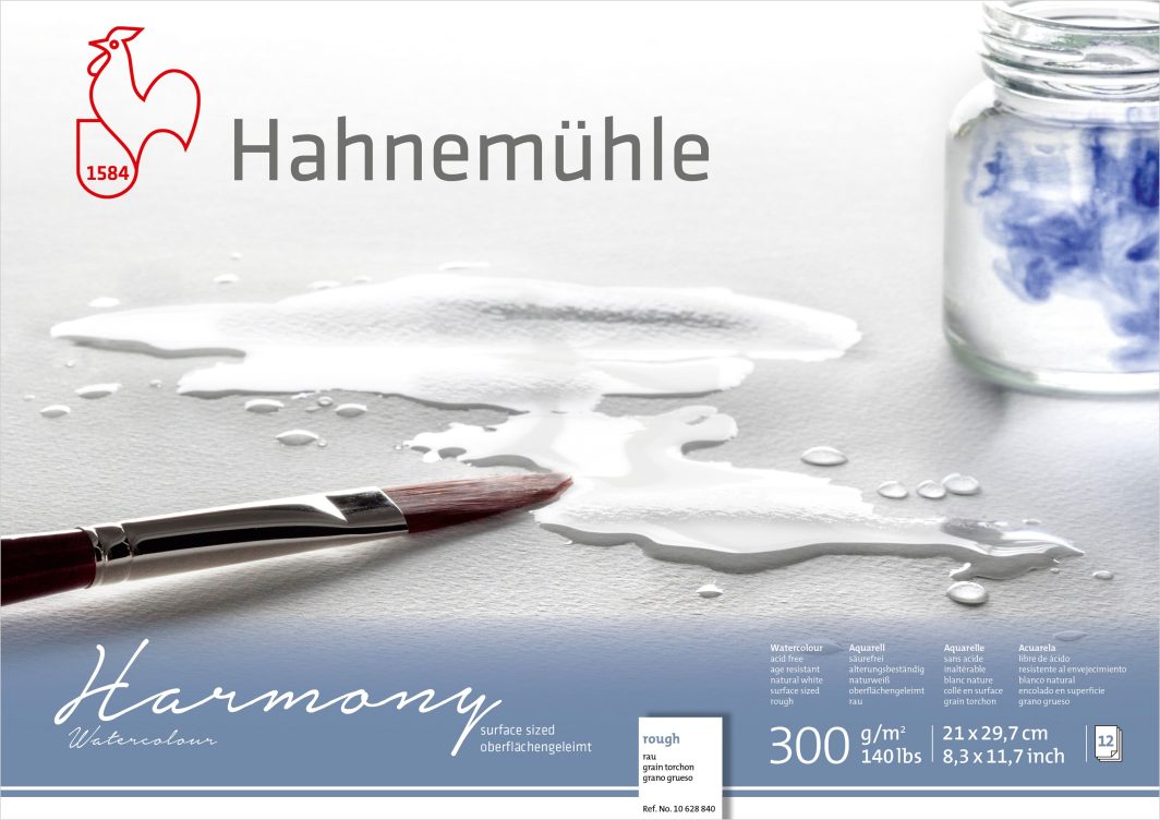 Hahnemühle Harmony Watercolour Paper Block, Cellulose, Rough, 300gsm, A4