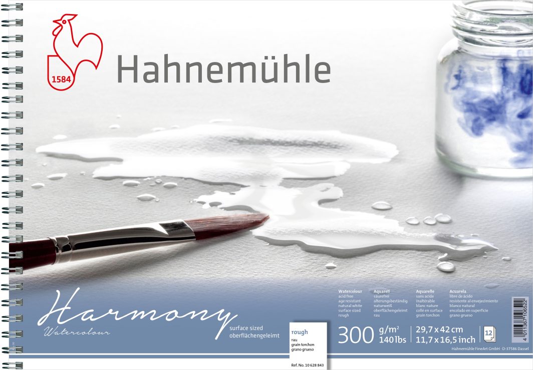 Hahnemühle Harmony Watercolour Paper Block, Cellulose, Rough, 300gsm, A3
