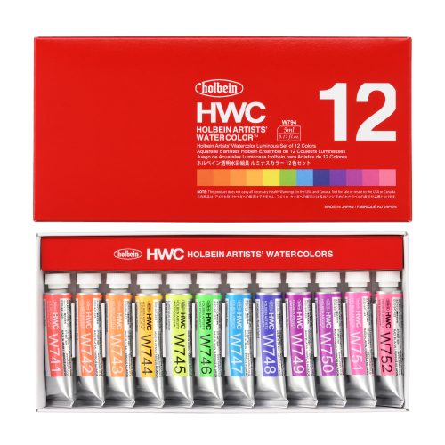Holbein Artist Watercolour Luminous Set of 12 x 5ml (W794)