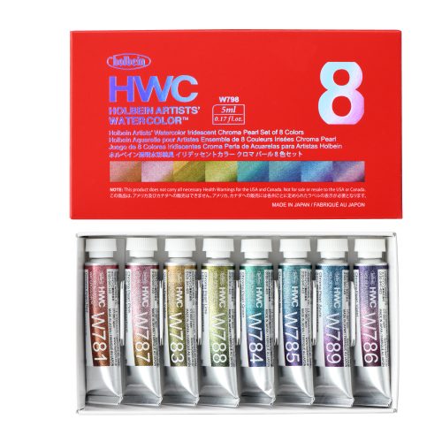 Holbein Artist Watercolour Chromapearl Set of 8 x 5ml (W798)