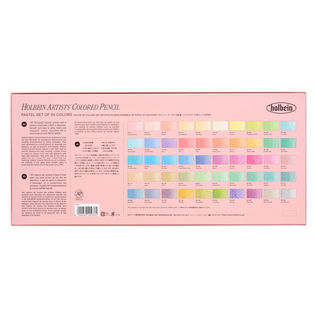 Holbein Artists' Colored Pencil Pastel Set of 50C (OP936) - Image 3