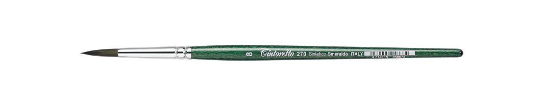 Tintoretto Smeraldo Synthetic Round Brush Series 270, Size- 8