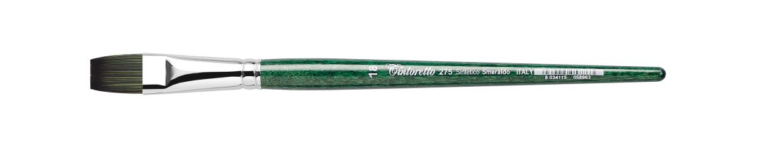 Tintoretto Flat Brush Smeraldo Synthetic, Size- 18