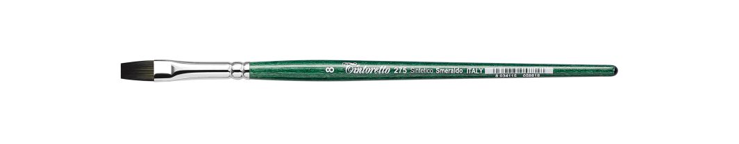 Tintoretto Flat Brush Smeraldo Synthetic, Size- 8