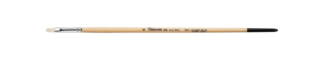 Tintoretto Setola Extra Bristle Flat Brush Series 290, Size-6