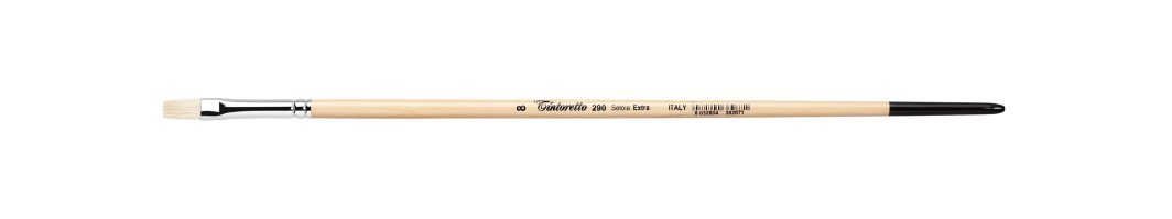 Tintoretto Setola Extra Bristle Flat Brush Series 290, Size-8