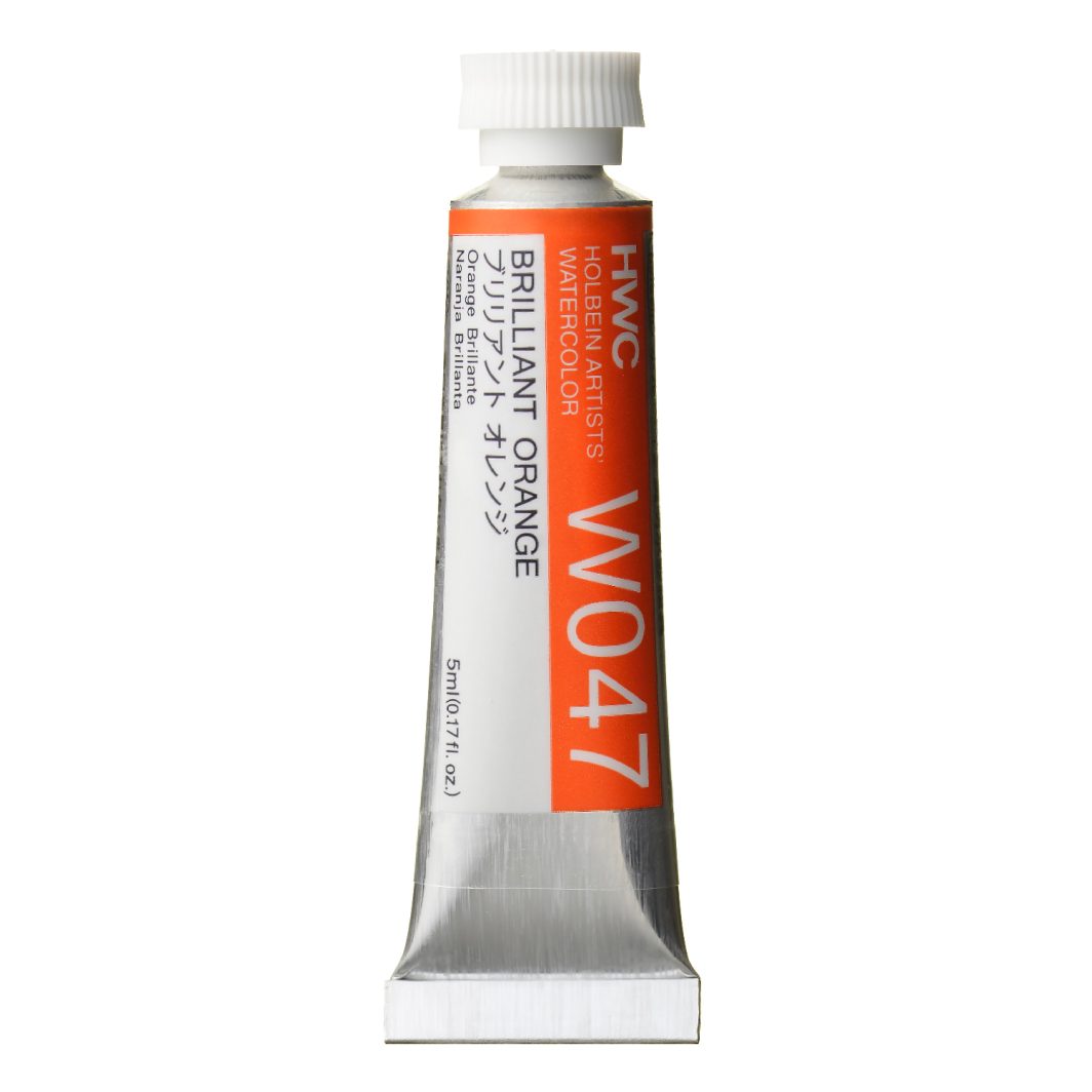 Holbein Watercolor Brilliant Orange C, 5ml Tube, W047