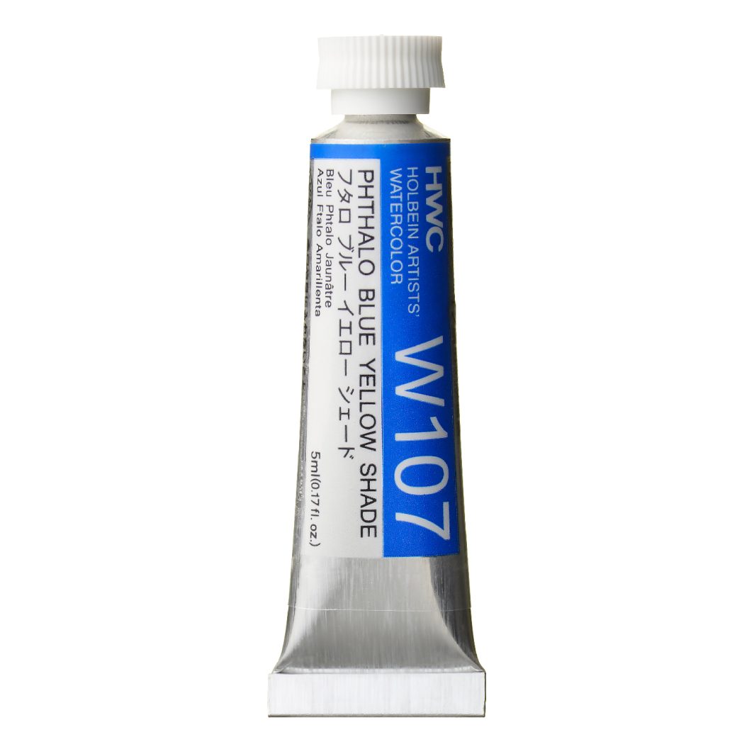 Holbein Watercolor Phthalo Blue Yellow. Shade A, 5ml Tube, W107