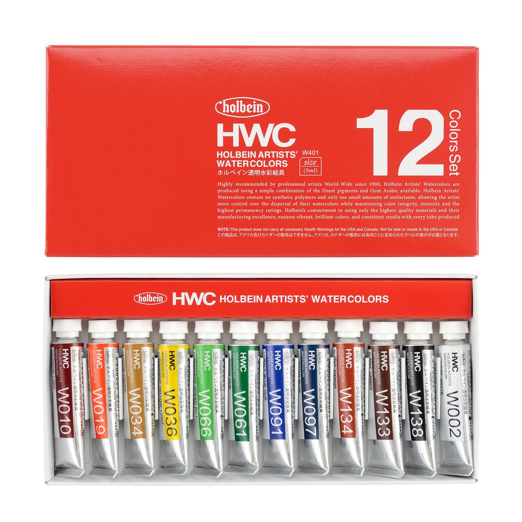 Holbein Artist Watercolour Set of 12 X 5ml tube (W401)