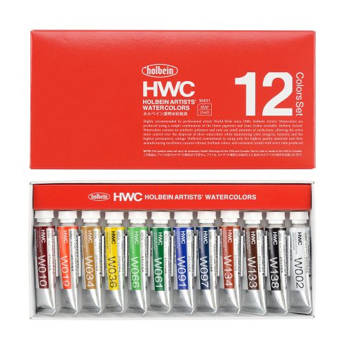 Holbein Artist Watercolour Set of 12 X 5ml tube (W401)