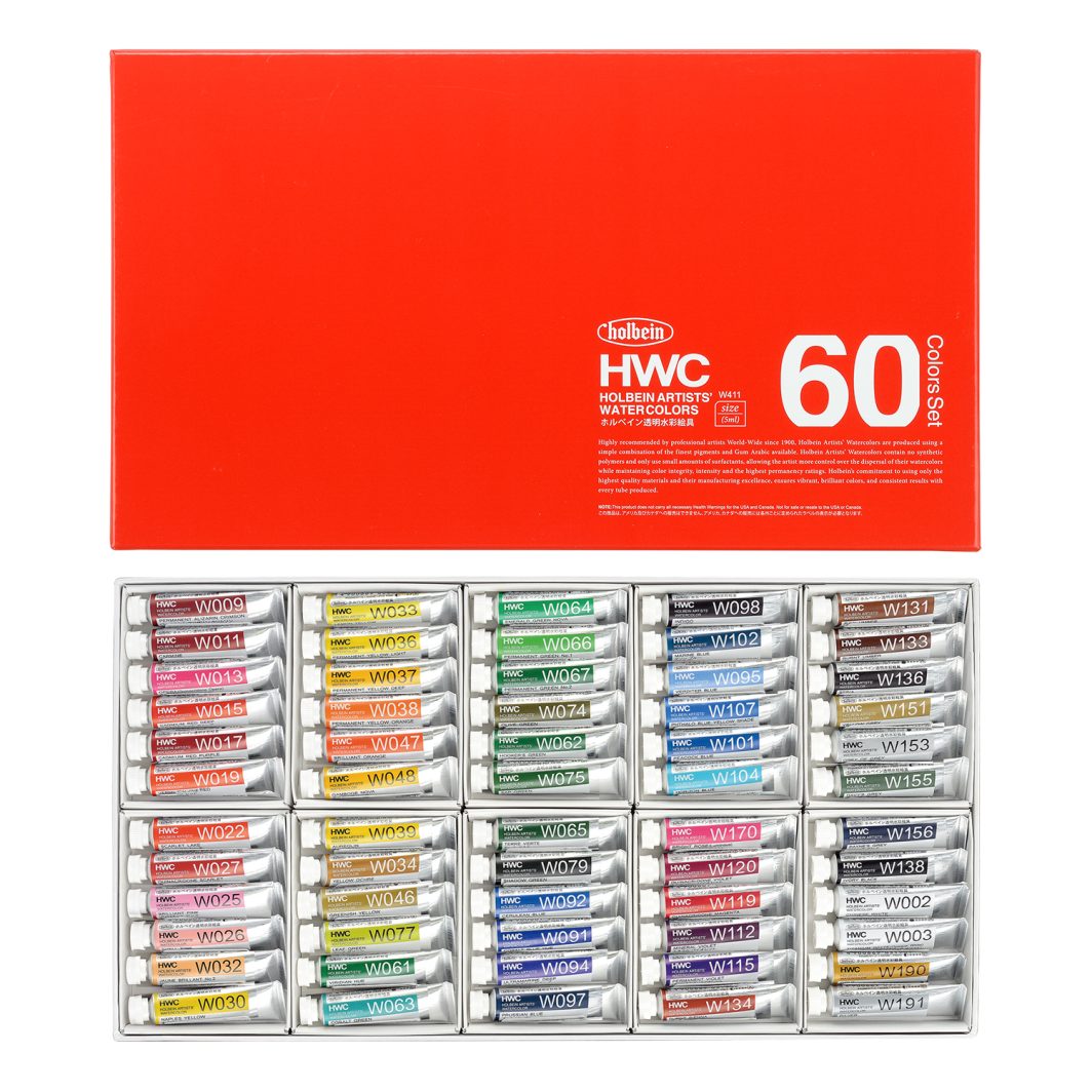 Holbein Artist Watercolour Set of 60 X 5ml tube (W411)