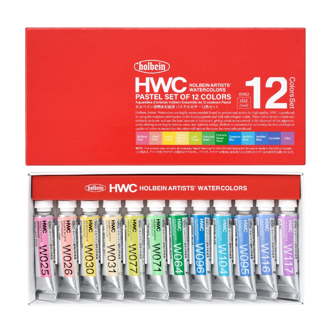 Holbein Artist Watercolour Pastel Set of 12 X 5ml tube (W452)