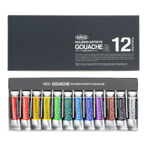 Holbein Artist Gouache Set of 12C 15ml (G711)
