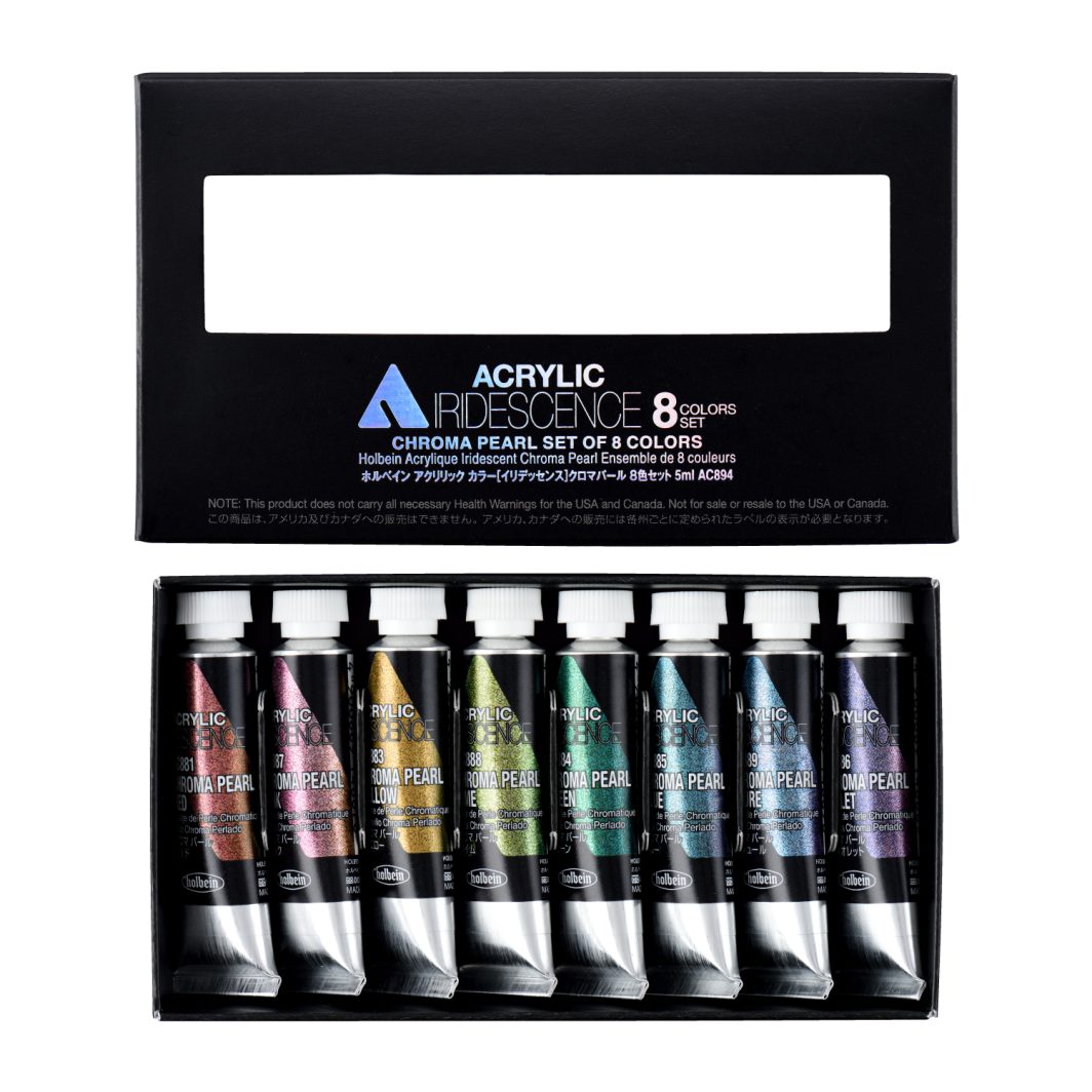 Holbein Artist Acrylic Iridescence Chromapearl Set of 8 Colors (AC894)