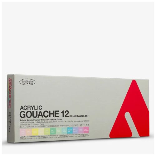 Holbein Artist Acrylic Gouache Pastel Color Set of 12 x 20ml (D442)