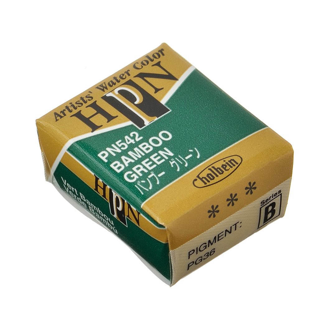                                                                           Holbein Watercolor Half Pan Bamboo Green, PN542