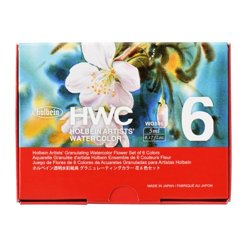 Holbein Artist Granulating Watercolour Flower Set of 6 x 5ml (WG596)