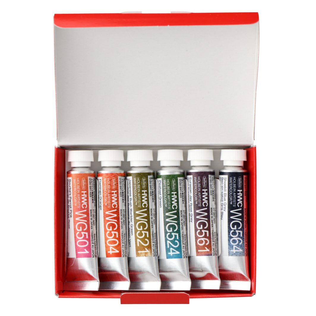 Holbein Artist Granulating Watercolor Bird Set of 6 in 5ml (WG597) - Image 4