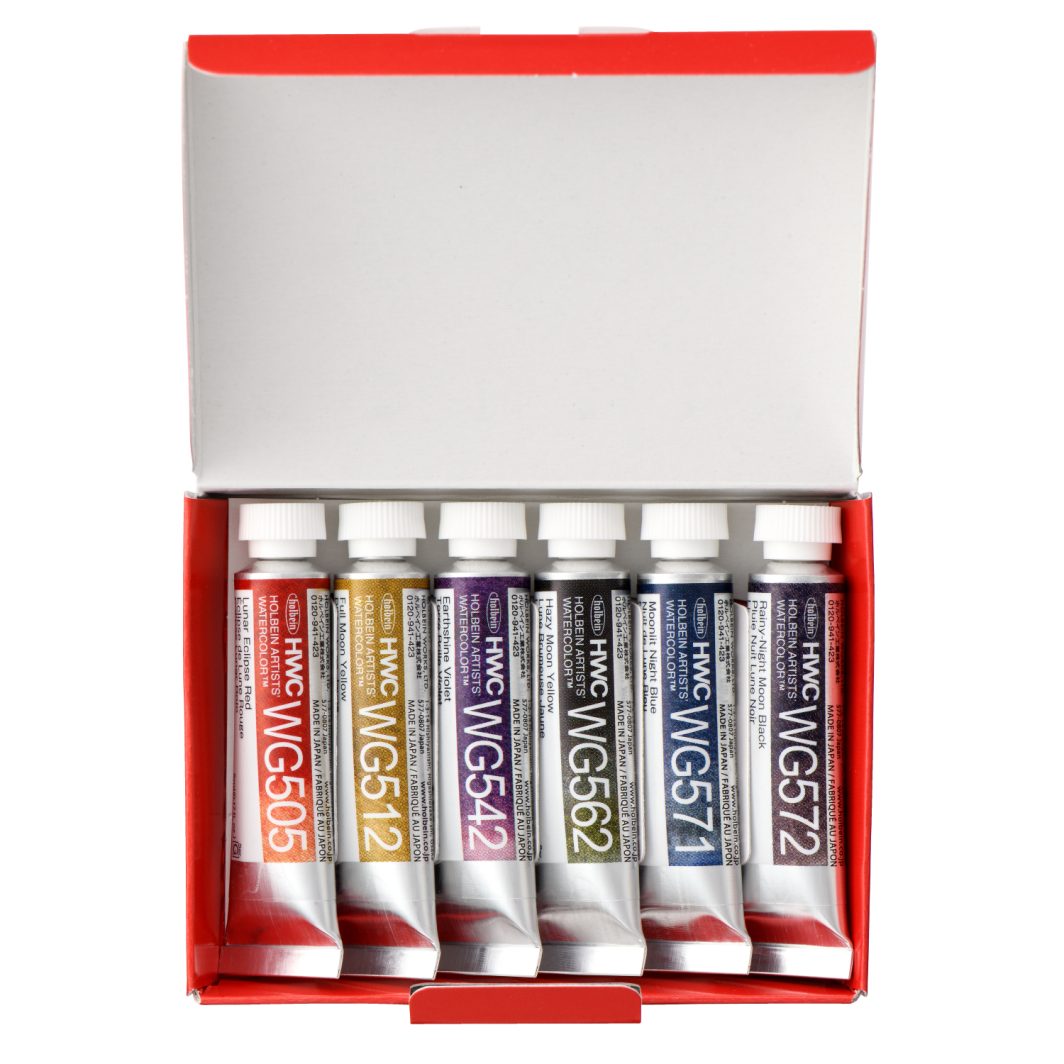 Holbein Artist Granulating Watercolor Moon Set of 6 in 5ml (WG599) - Image 2