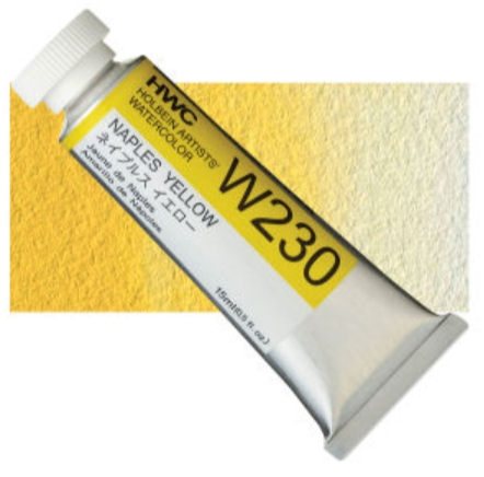 Holbein Watercolor Half Pan Naples Yellow, PN526