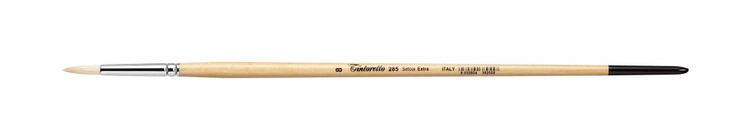  Tintoretto Setola Extra Bristle Round Brush Series 285, Size- 8