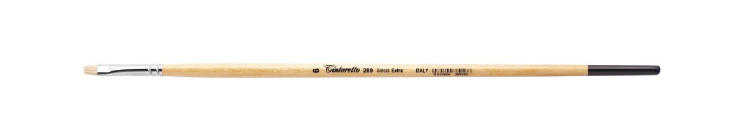 Tintoretto Extra Bristles Short Flat Brush Series 289,Size- 6