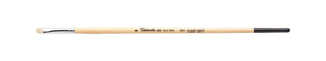 Tintoretto Extra Bristles Short Flat Brush Series 289,Size- 8