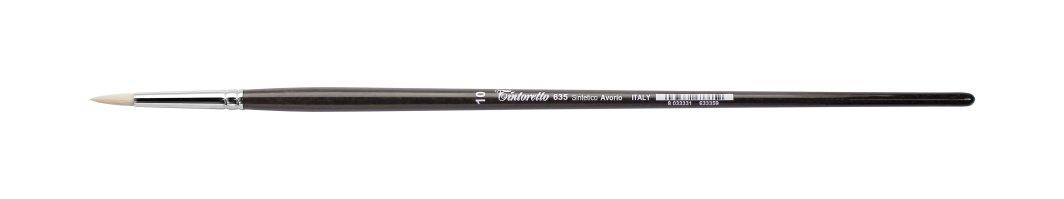 Tintoretto Ivory Synthetic Fiber Round Brush Series 635,Size-10
