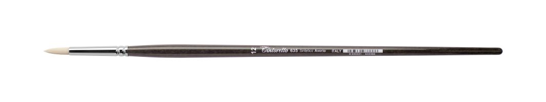 Tintoretto Ivory Synthetic Fiber Round Brush Series 635,Size-12