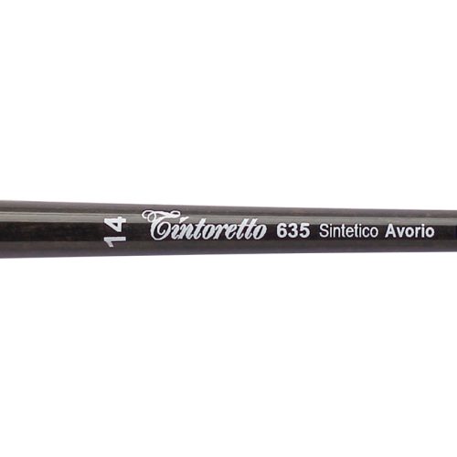 Tintoretto Ivory Synthetic Fiber Round Brush Series 635,Size-14