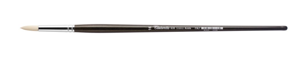 Tintoretto Ivory Synthetic Fiber Round Brush Series 635,Size-16