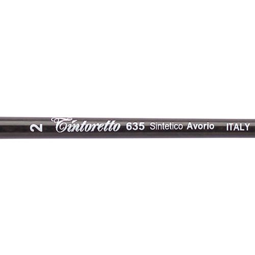 Tintoretto Ivory Synthetic Fiber Round Brush Series 635,Size- 2