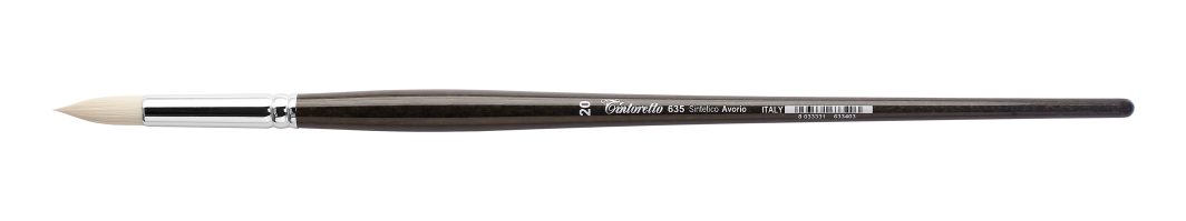 Tintoretto Ivory Synthetic Fiber Round Brush Series 635,Size-20