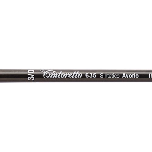 Tintoretto Ivory Synthetic Fiber Round Brush Series 635,Size-3/0