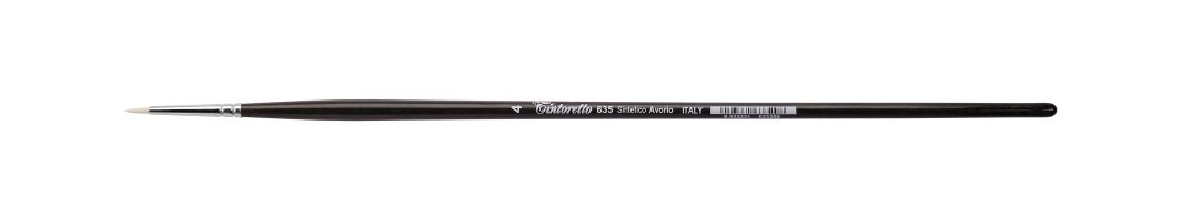 Tintoretto Ivory Synthetic Fiber Round Brush Series 635,Size- 4